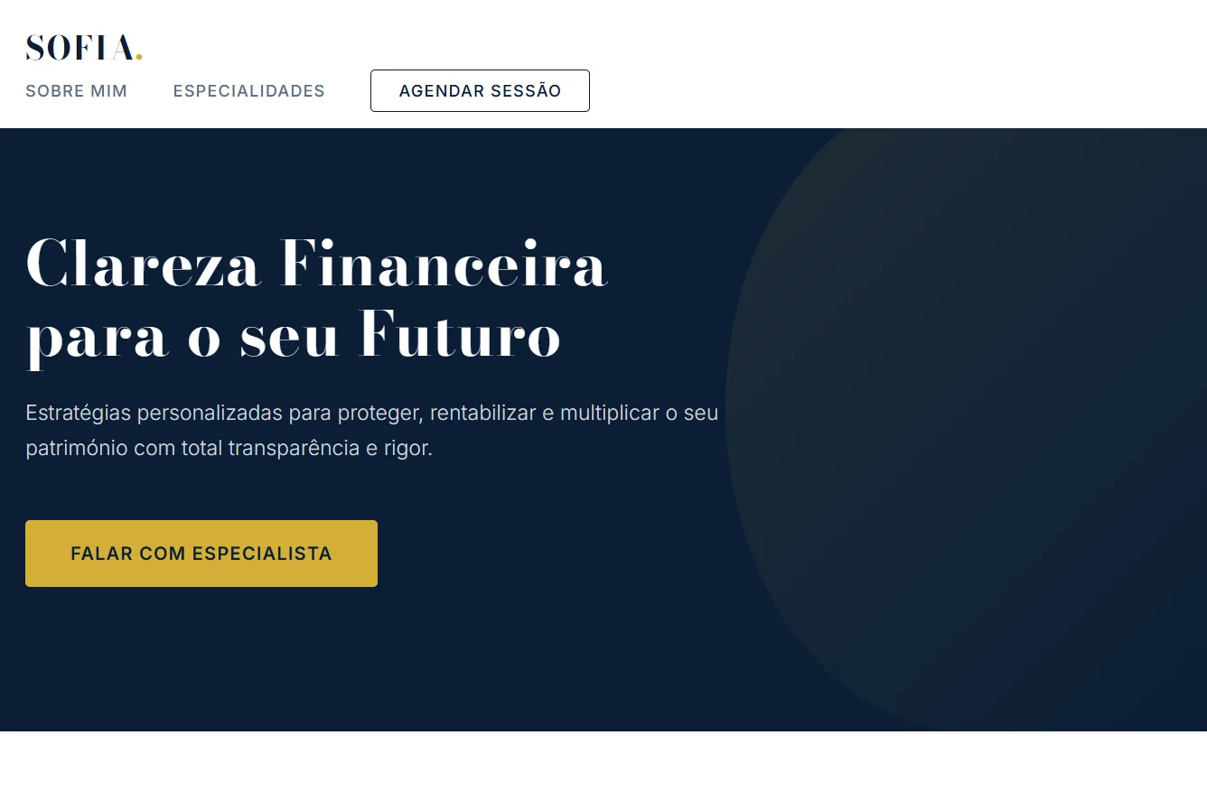 Website profissional criado para Consultoria Sofia Martins