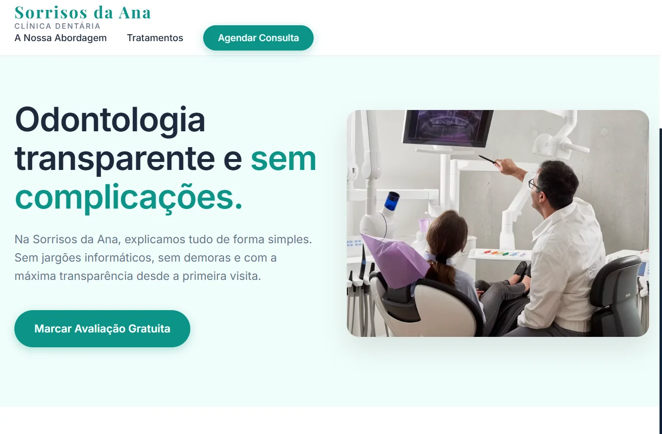 Website profissional criado para Clínica Sorrisos da Ana